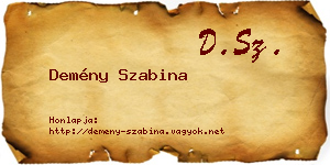 Demény Szabina névjegykártya